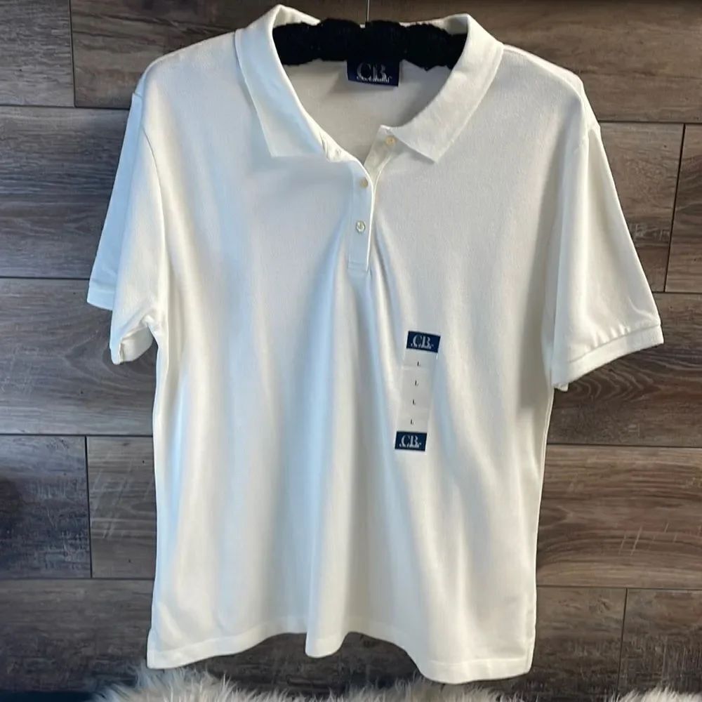 CB Casual Polo Shirt, Ladies Size L, White
